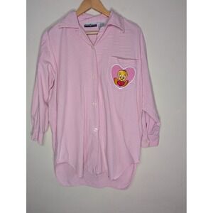 Warner Bros Studio Store Pink Gingham Tweety Bird Heart Button Up Shirt One Size